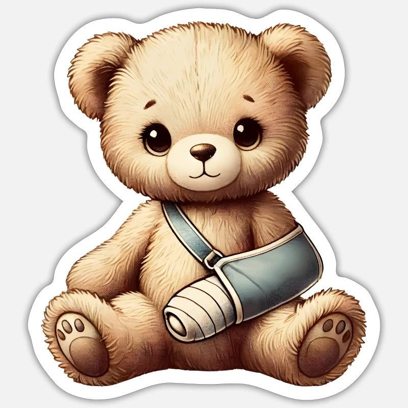 heartwarming teddy bear as a comforter Sticker size S (10 x 10 cm)