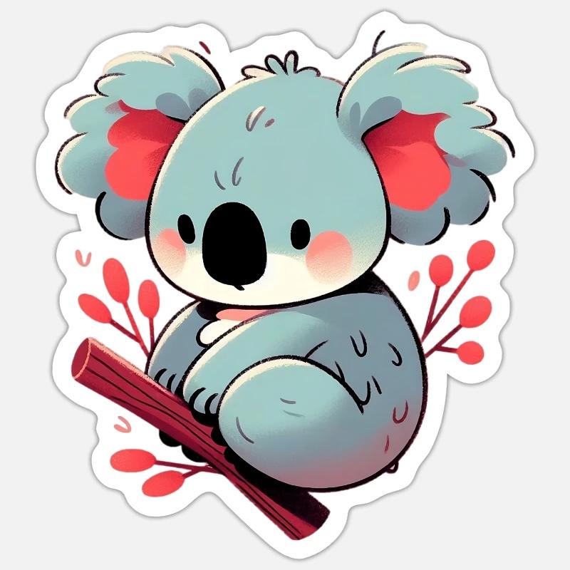Koala - Sticker taille S (10 x 10 cm) - blanc mat