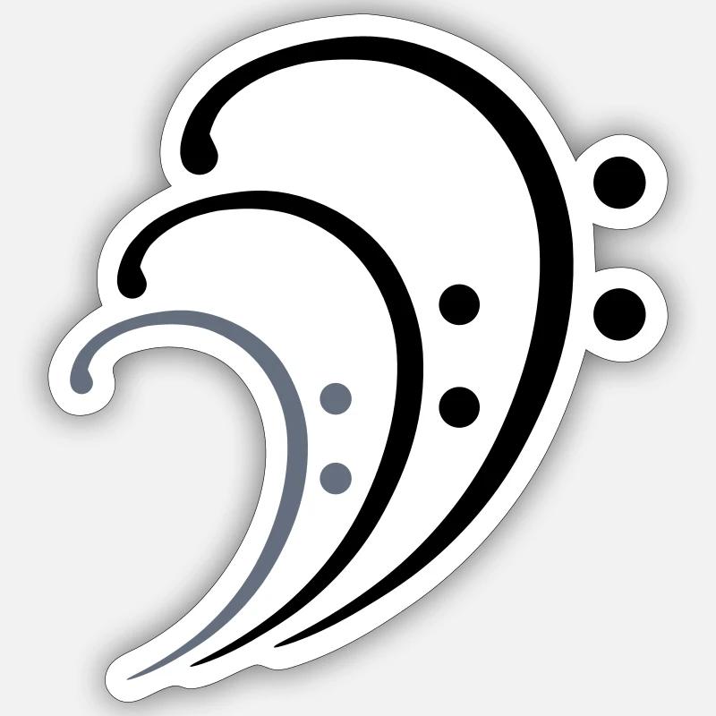 3 Clé de Musique de Fa Trois Notes de Musique Notes de Musique Sticker taille S (10 x 10 cm)