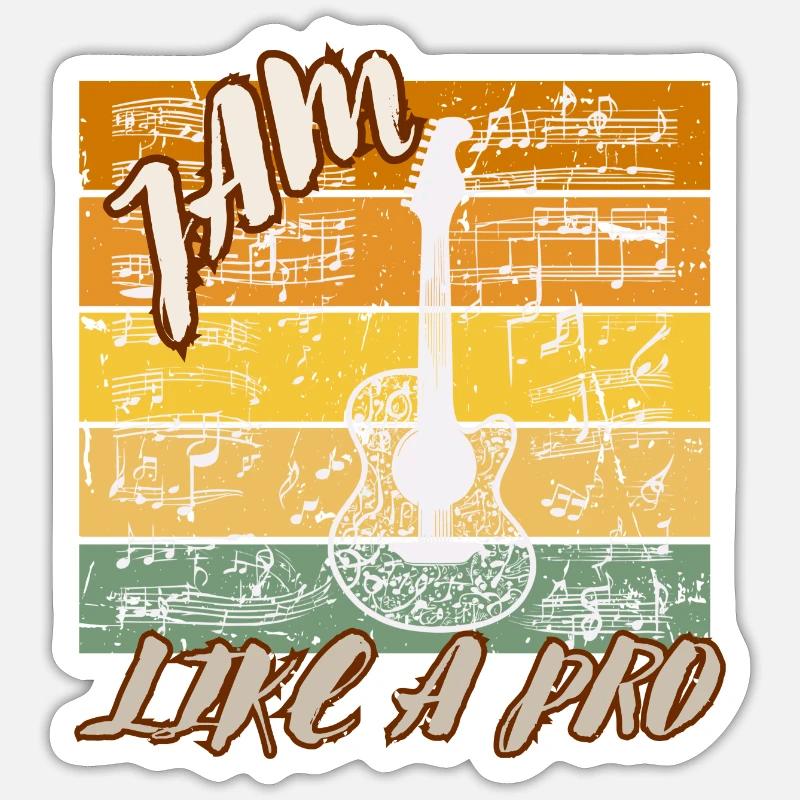 Jam comme un pro - Sticker taille S (10 x 10 cm) - blanc mat