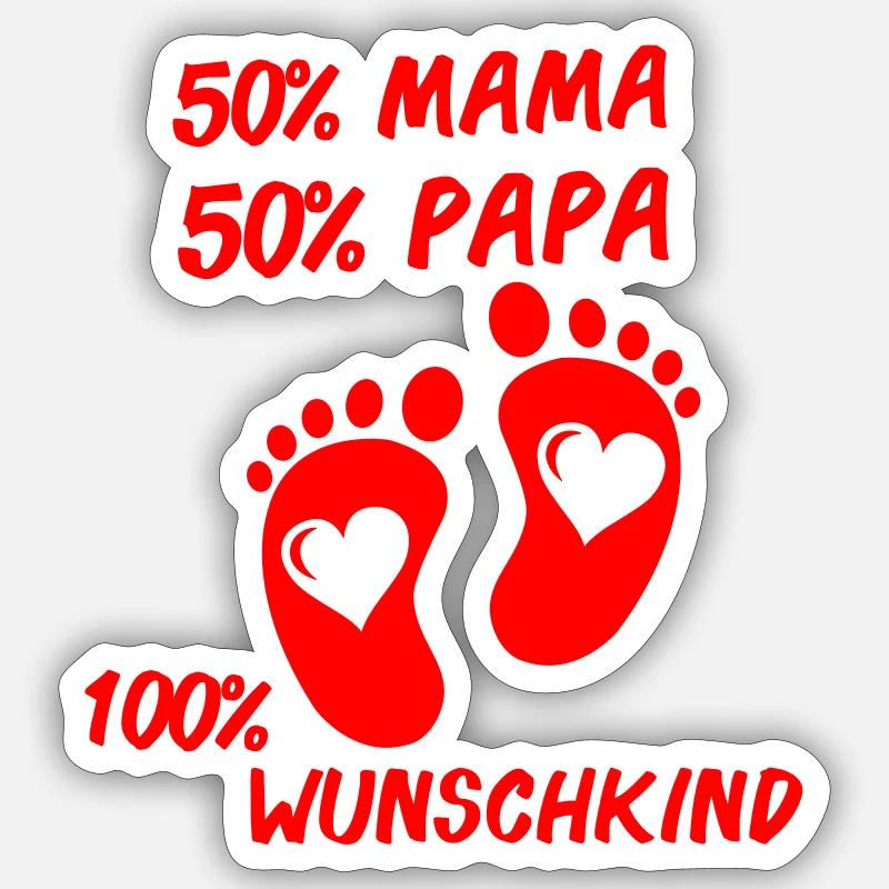 100 Wunschkind 001 - Sticker formato S (10 x 10 cm) - bianco opaco