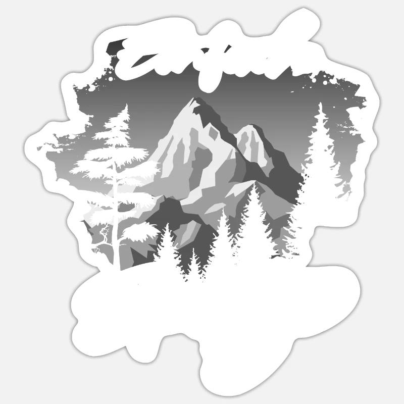 Berg Gipfel Einfach Spitze - Sticker Größe S (10 x 10 cm) - Mattweiß