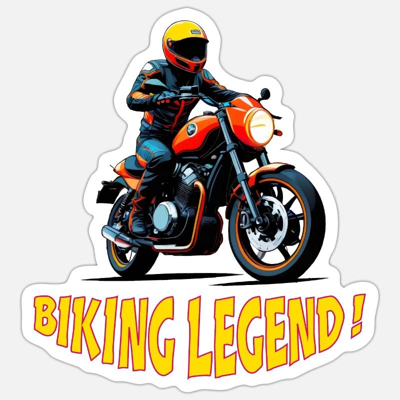 Biking Legend - Sticker size S (10 x 10 cm) - white matte