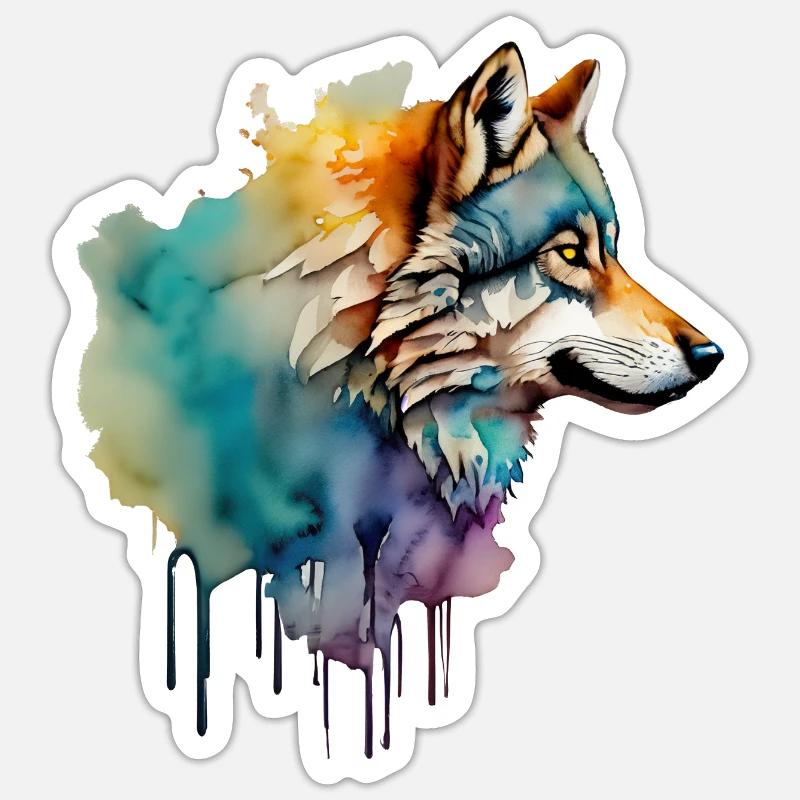 WOLF HEAD - Sticker size S (10 x 10 cm) - white matte