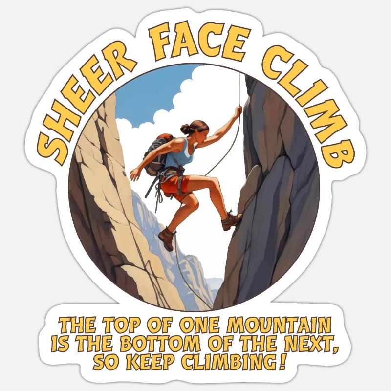 Sheer Face Climb - Sticker size S (10 x 10 cm) - white matte