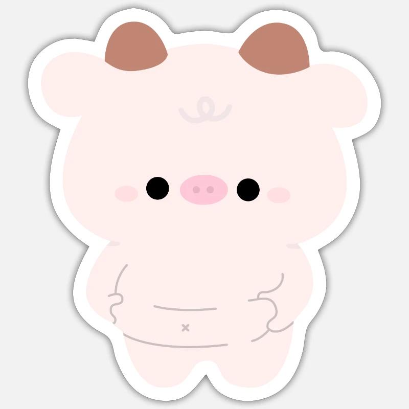 Vache Chonky - Sticker taille S (10 x 10 cm) - blanc mat