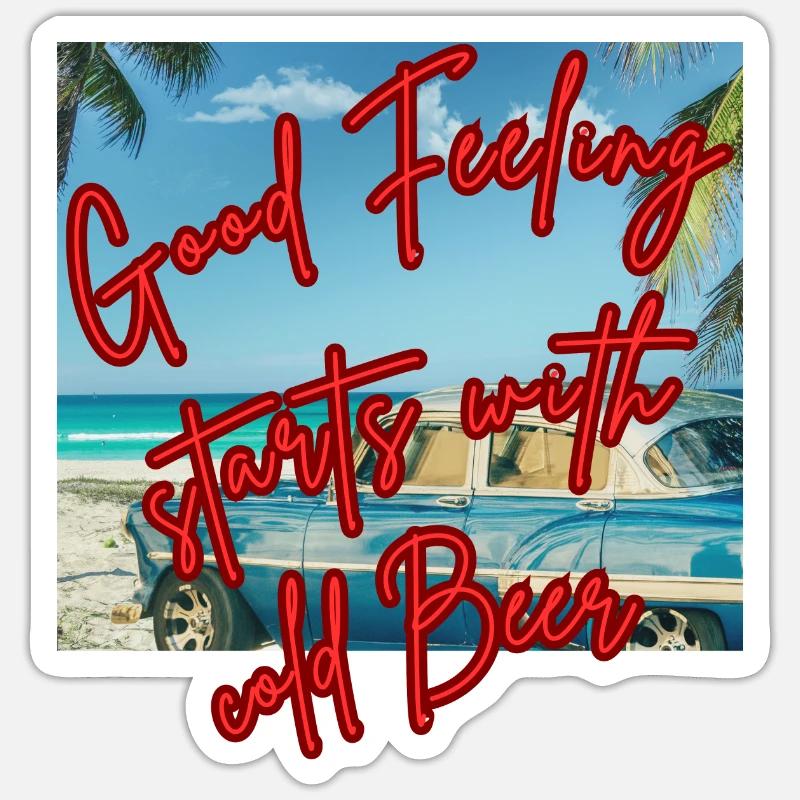 Good Feeling - Beachside Brew Vibes" Sticker Größe S (10 x 10 cm)