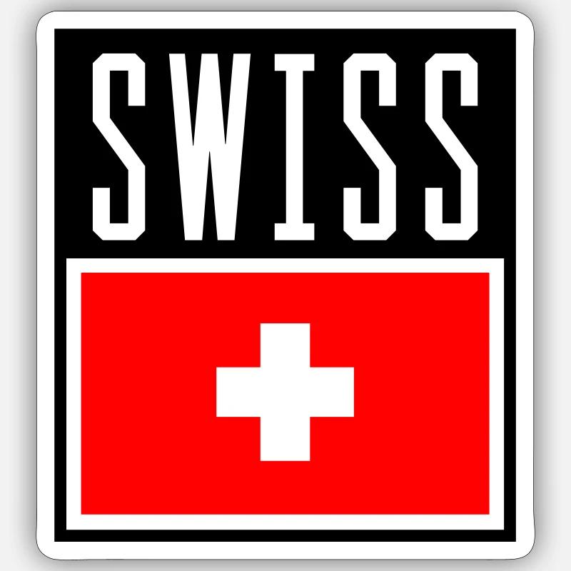 Suisse - Sticker taille S (10 x 10 cm) - blanc mat