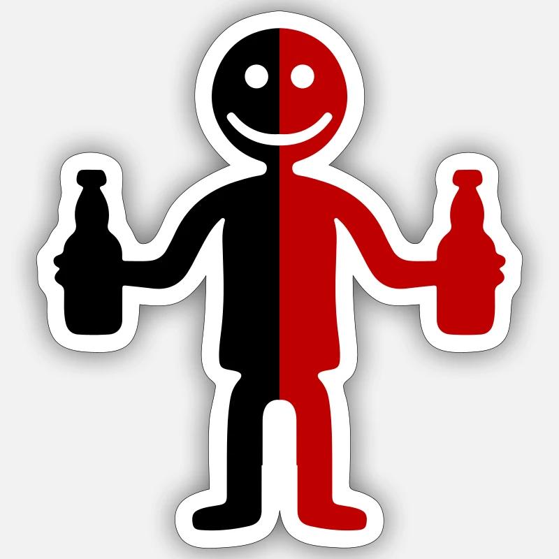Strichmännchen Bier Sticker Größe S (10 x 10 cm)