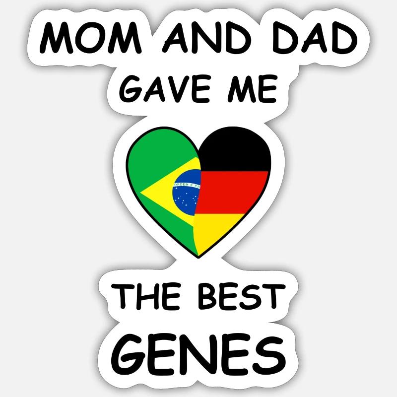 Genes Brasil Germany - Sticker Größe S (10 x 10 cm) - Mattweiß