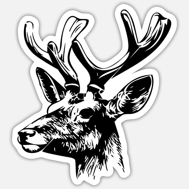 Deer Head Sticker size S (10 x 10 cm)
