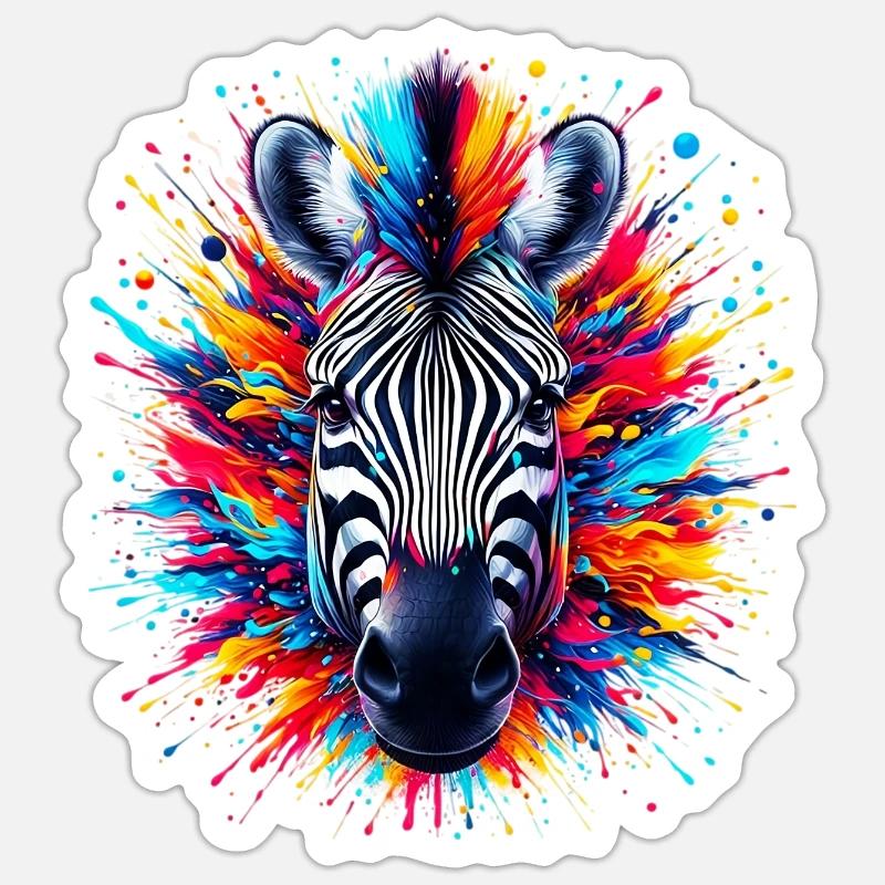 Zebra - Sticker Größe S (10 x 10 cm) - Mattweiß