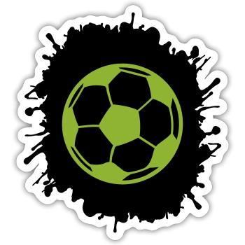 splatter fußball - Sticker Größe S (10 x 10 cm) - Mattweiß - Vorne