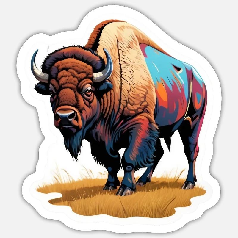 großer Bison Sticker Größe S (10 x 10 cm)