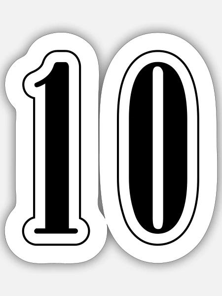 10 Zahl symbol - Sticker Größe S (10 x 10 cm) - Mattweiß
