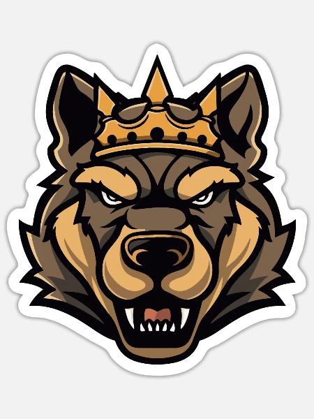 Kangal Hund Krone - Sticker Größe S (10 x 10 cm) - Mattweiß