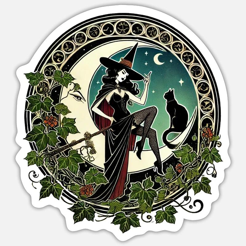 Witch Pinup Sticker size S (10 x 10 cm)