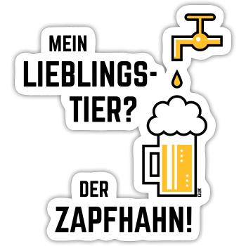 Mein Lieblingstier? Der Zapfhahn! (Bier / 2C) - Sticker Größe S (10 x 10 cm) - Mattweiß - Vorne