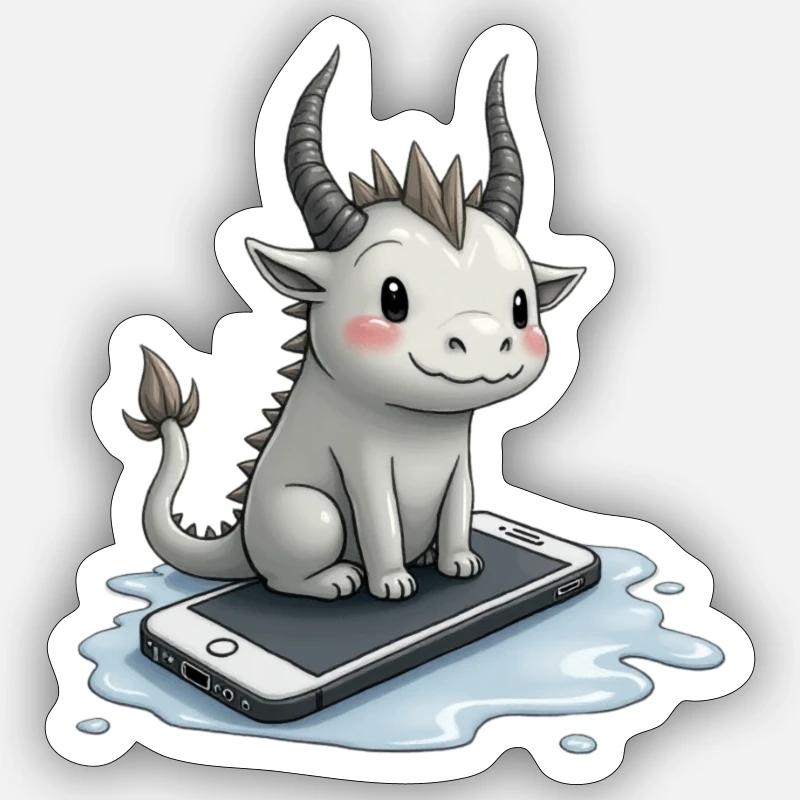 cute mythical creature on iPhone Sticker Größe S (10 x 10 cm)