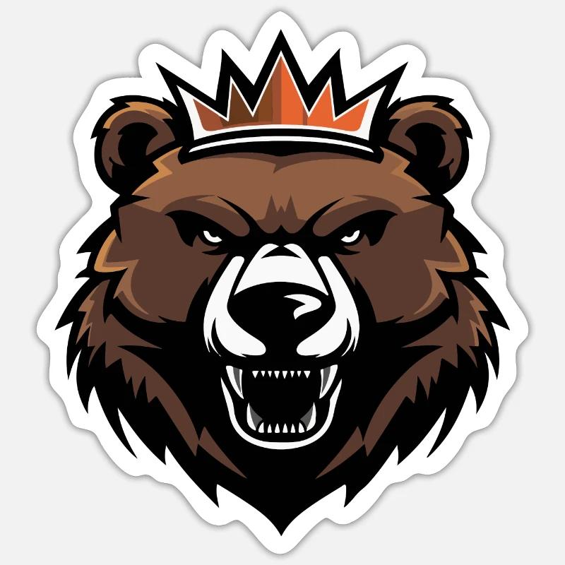 Couronne de tête d’ours - Sticker taille S (10 x 10 cm) - blanc mat