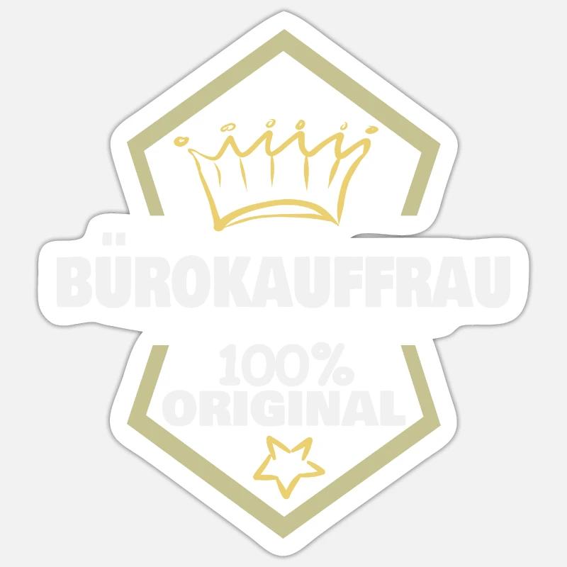 Office clerk as work - Sticker size S (10 x 10 cm) - white matte