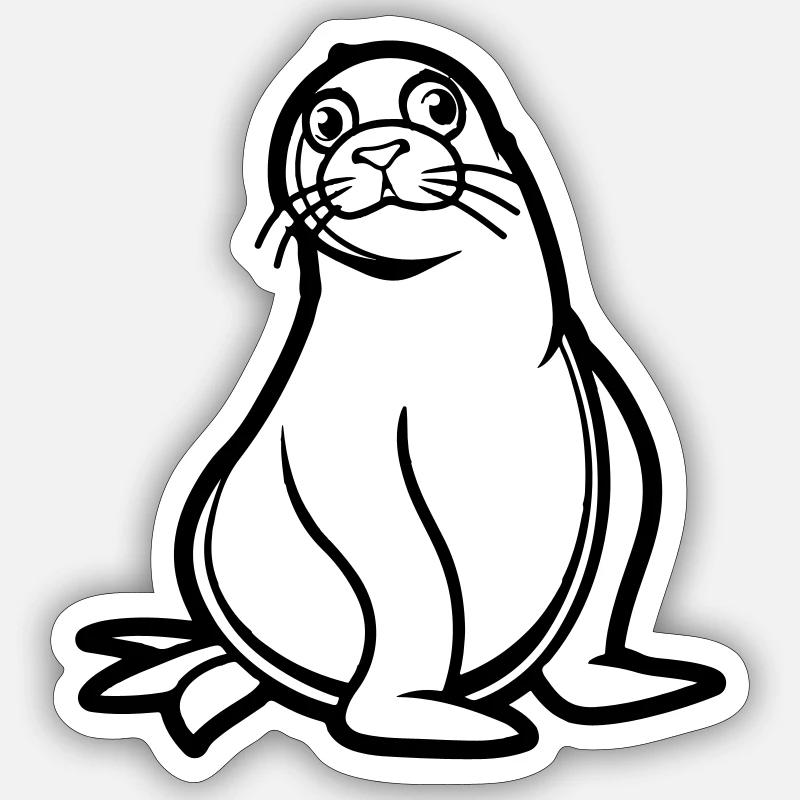 Bande dessinée du sceau - Sticker taille S (10 x 10 cm) - blanc mat
