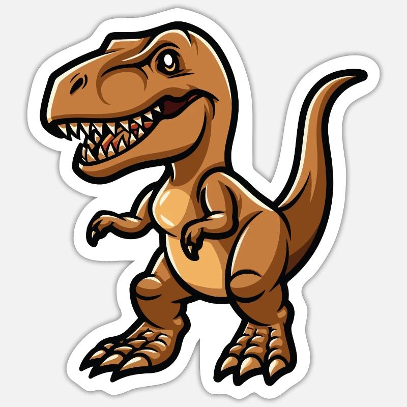 T rex - Sticker Größe S (10 x 10 cm) - Mattweiß