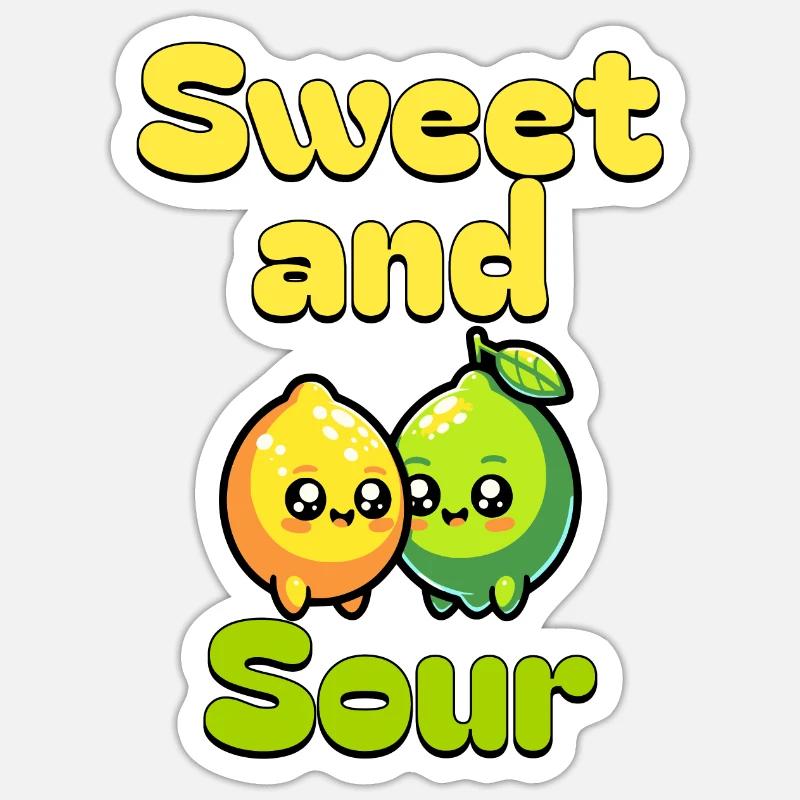 Aigre-doux - Sticker taille S (10 x 10 cm) - blanc mat