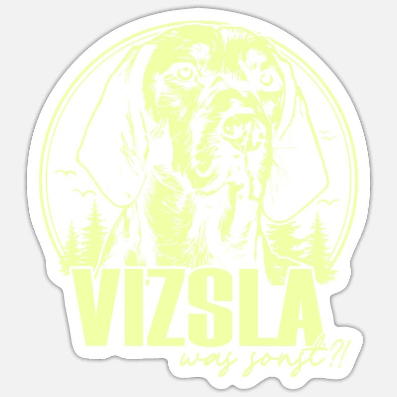 Vizsla Chien de chasse - Sticker taille S (10 x 10 cm) - blanc mat