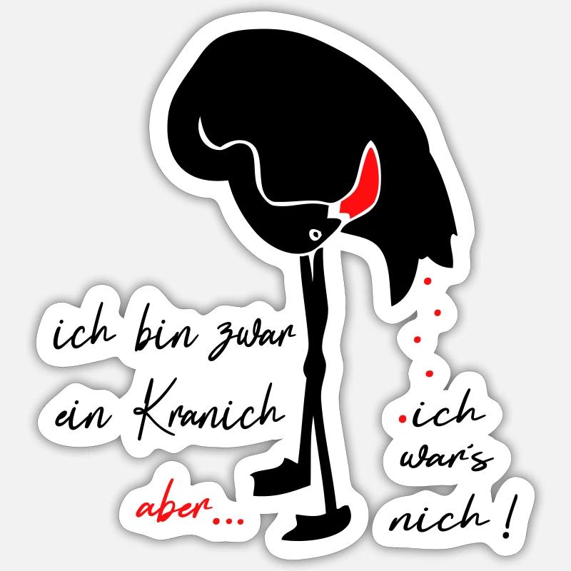 Kranich - Sticker Größe S (10 x 10 cm) - Mattweiß