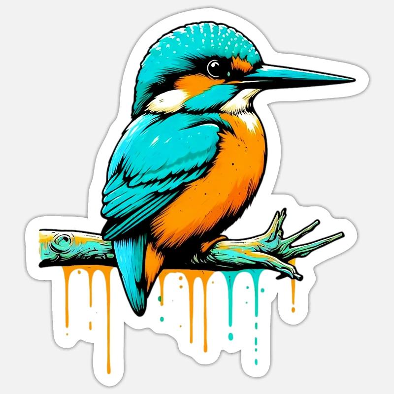 Eisvogel - Sticker Größe S (10 x 10 cm) - Mattweiß