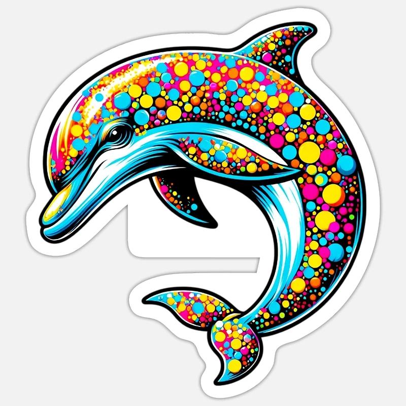 Dolphin - Sticker size S (10 x 10 cm) - white matte