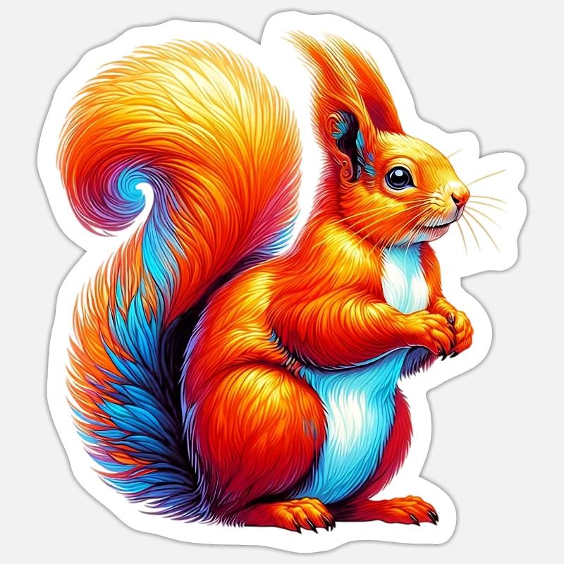 Eichhörnchen - Sticker Größe S (10 x 10 cm) - Mattweiß
