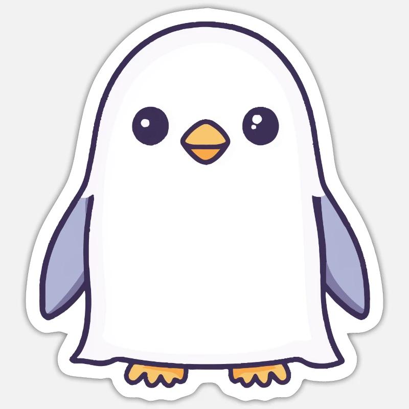 Pinguin Halloween Comic Geist Sticker Größe S (10 x 10 cm)