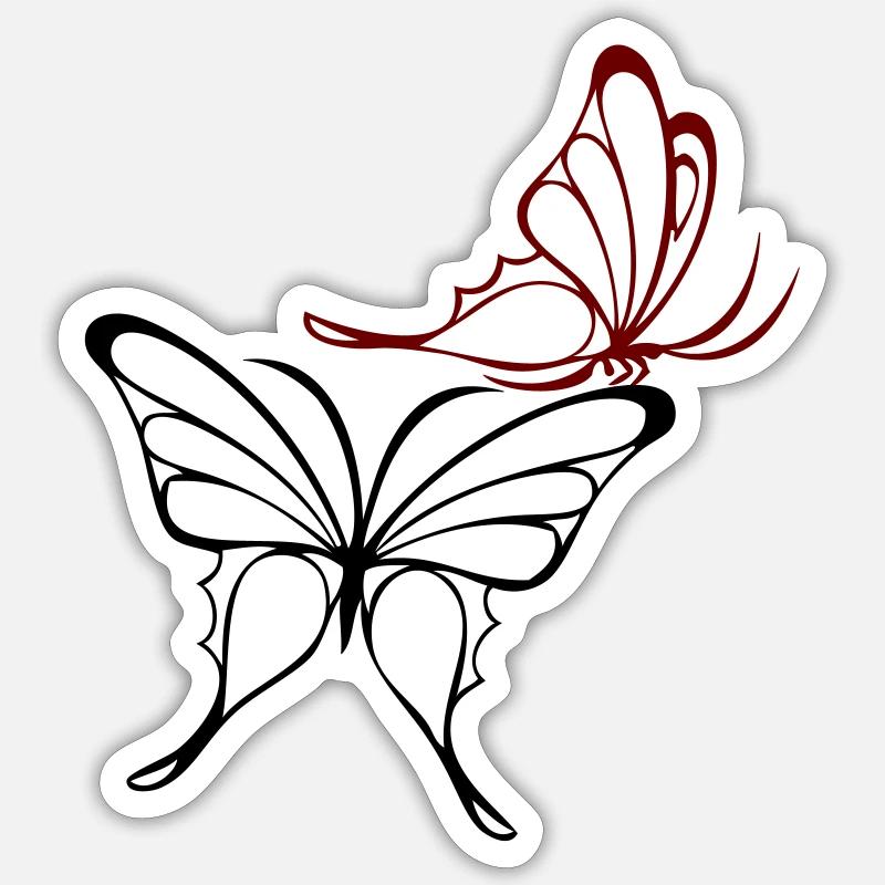 Schmetterlinge - Sticker Größe S (10 x 10 cm) - Mattweiß