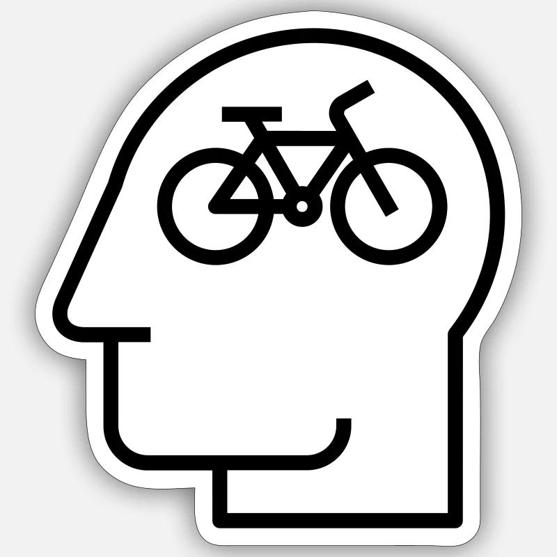 Passionate cyclist, cyclist, biker - Sticker size S (10 x 10 cm) - white matte