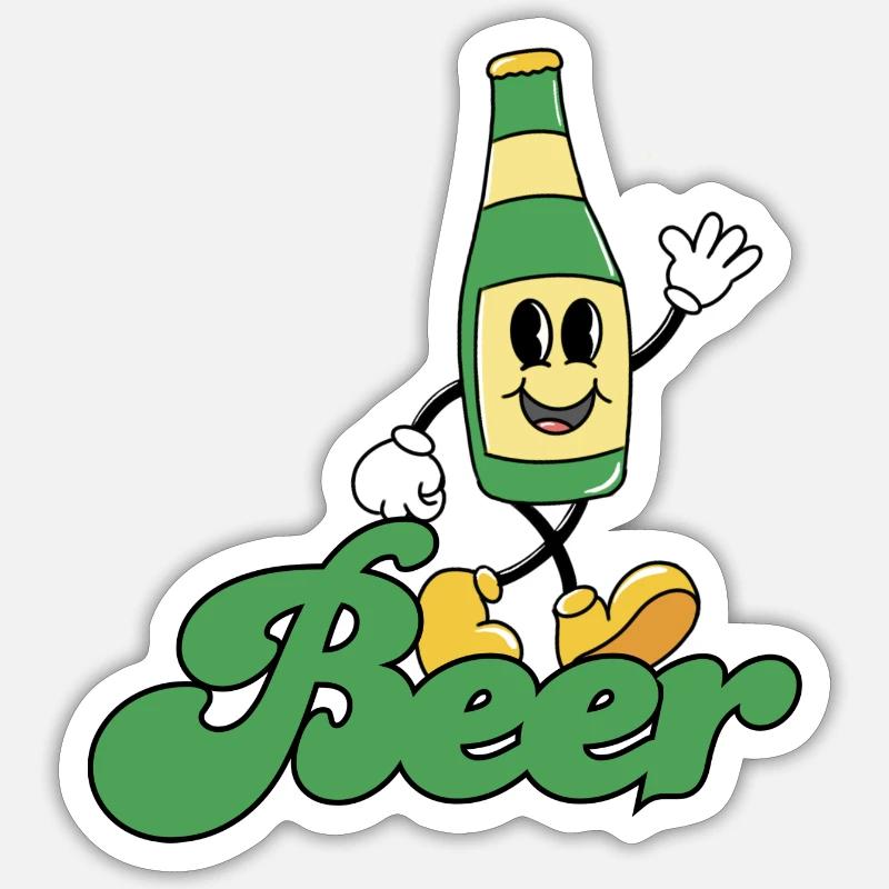Bière - Sticker taille S (10 x 10 cm) - blanc mat
