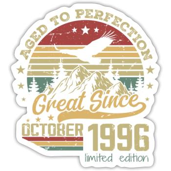 28 years old Aged to Perfection born: October 1996 - Sticker size S (10 x 10 cm) - white matte - Front