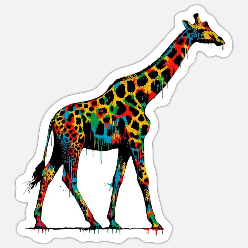 Giraffe - Sticker Größe S (10 x 10 cm) - Mattweiß