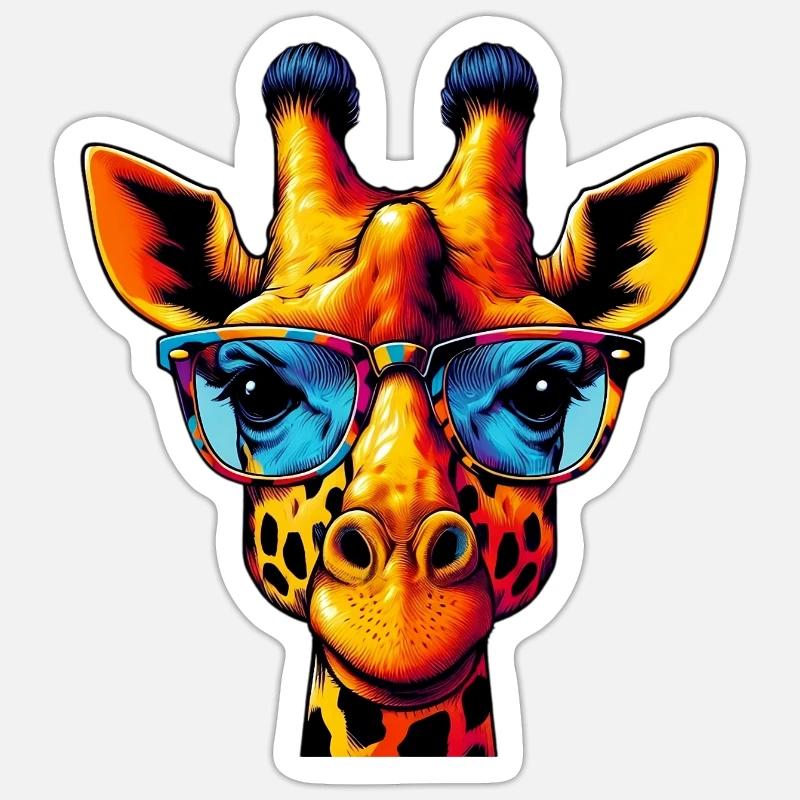 Girafe - Sticker taille S (10 x 10 cm) - blanc mat