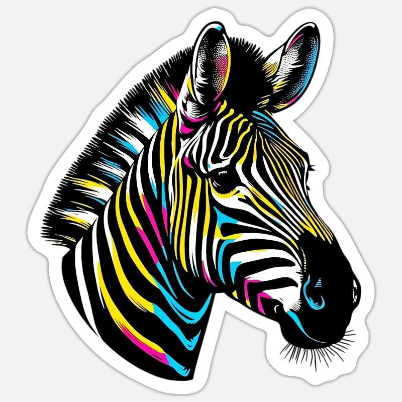 Zebra - Sticker size S (10 x 10 cm) - white matte