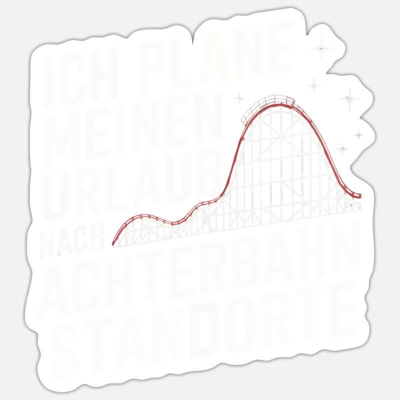Achterbahn Freizeitpark Roller Coaster - Sticker Größe S (10 x 10 cm) - Mattweiß