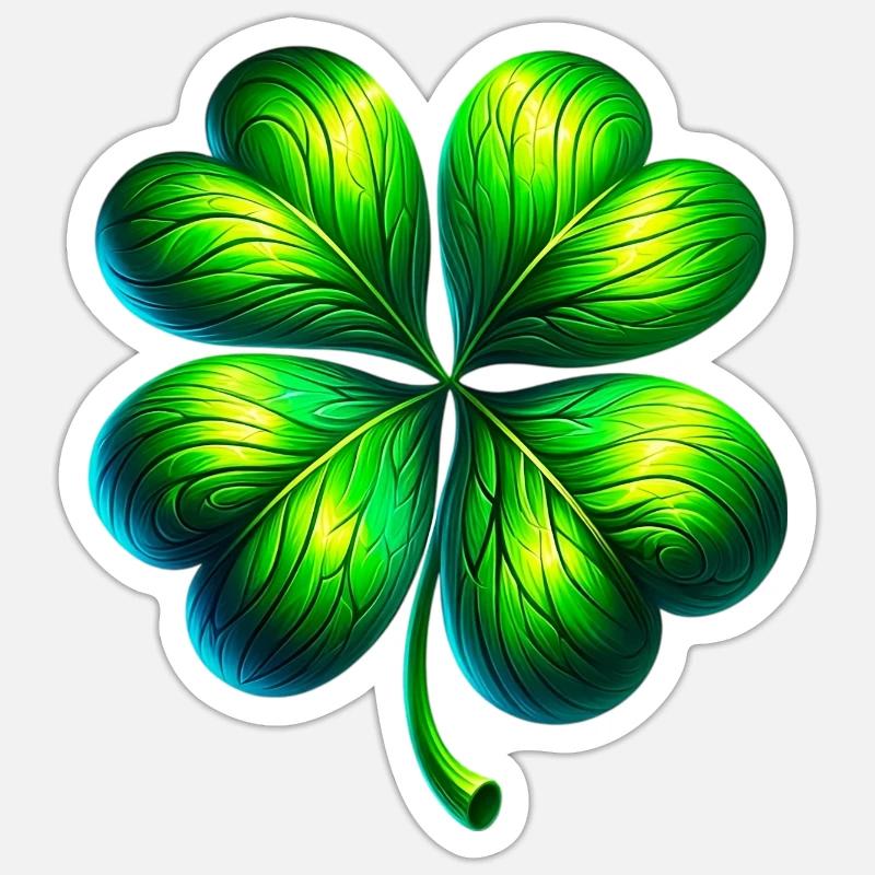 Four-leaf clover - Sticker size S (10 x 10 cm) - white matte