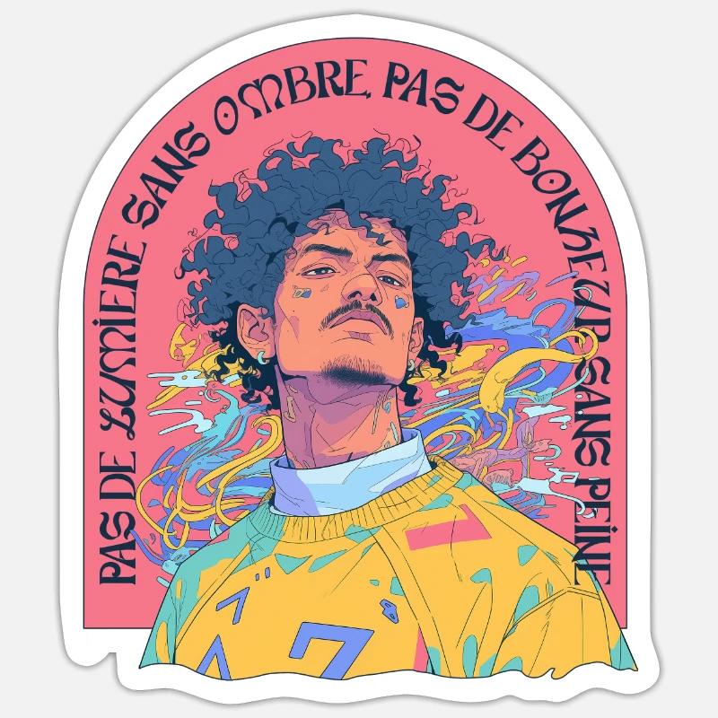 rap bboy ombre et lumière - Sticker taille S (10 x 10 cm) - blanc mat