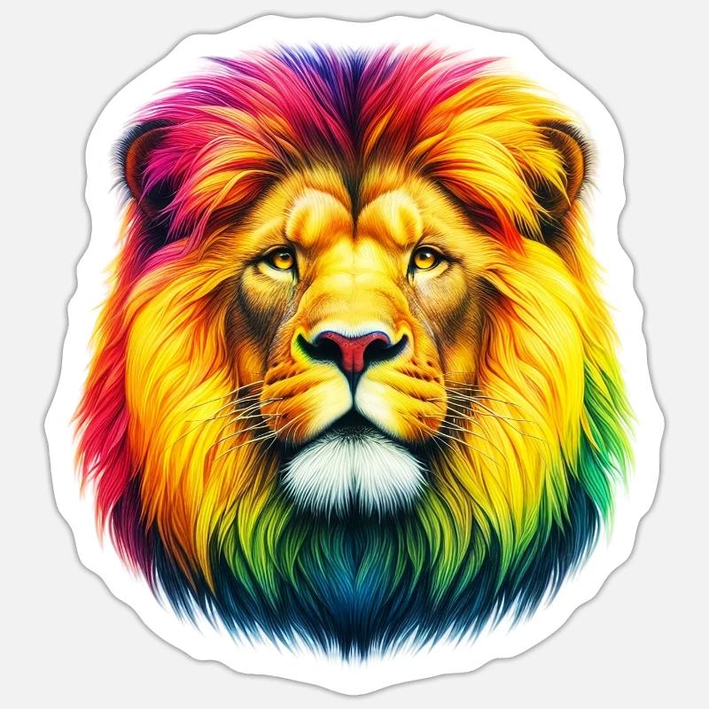 Lion - Sticker size S (10 x 10 cm) - white matte