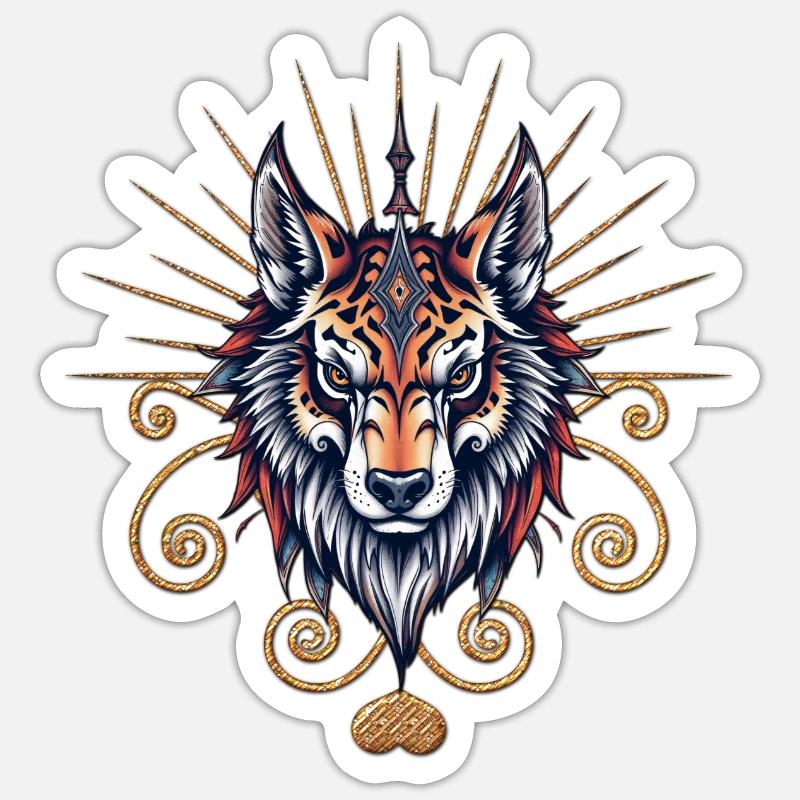 Stunning Wolf Head - Sticker size S (10 x 10 cm) - white matte