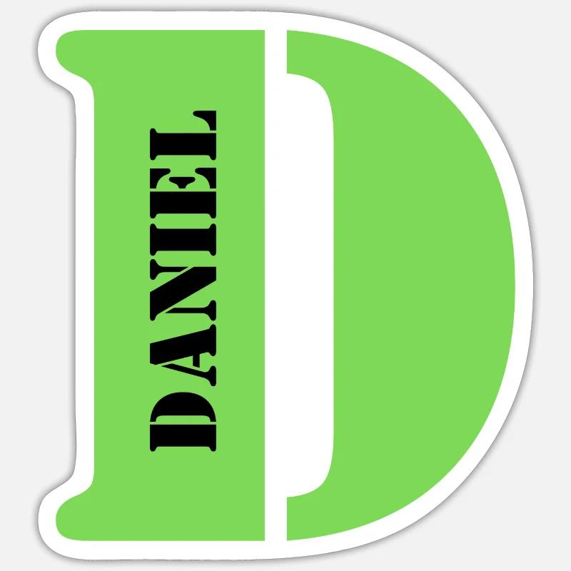D Daniel - Sticker Größe S (10 x 10 cm) - Mattweiß