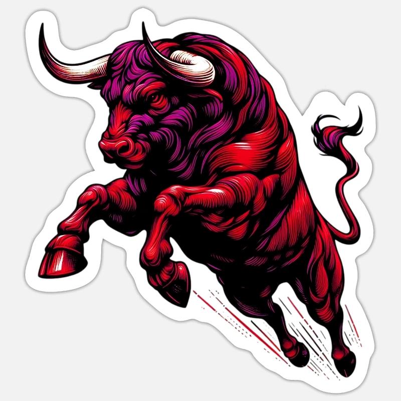 Stier - Sticker Größe S (10 x 10 cm) - Mattweiß