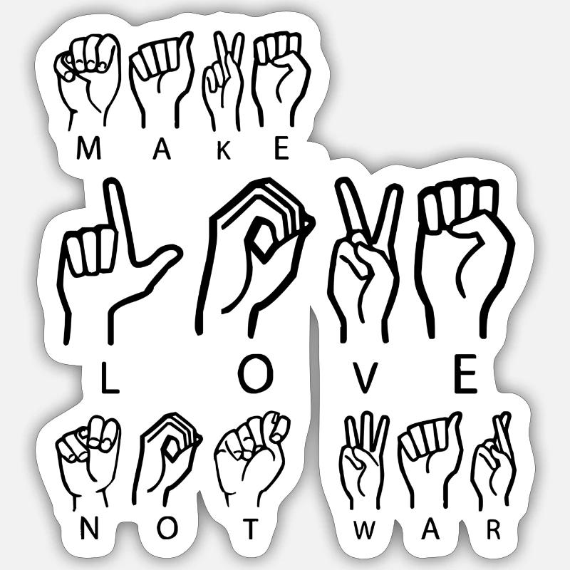 Make Love Not War Sticker Größe S (10 x 10 cm)