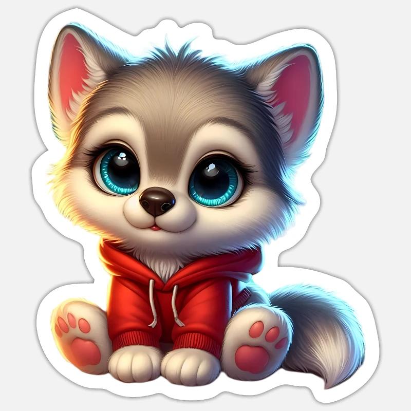 Wolf 2 Sticker Größe S (10 x 10 cm)